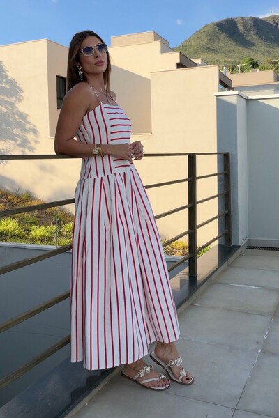 Foto Vestido listrado Fabiana