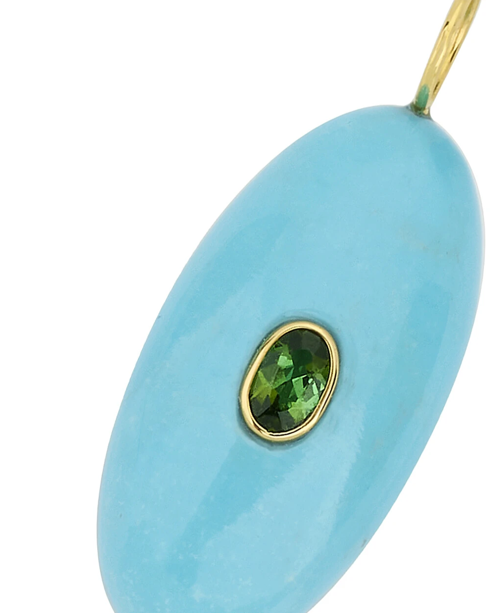 FotoPingente Turquesa e Turmalina Verde | Ouro Amarelo 18K