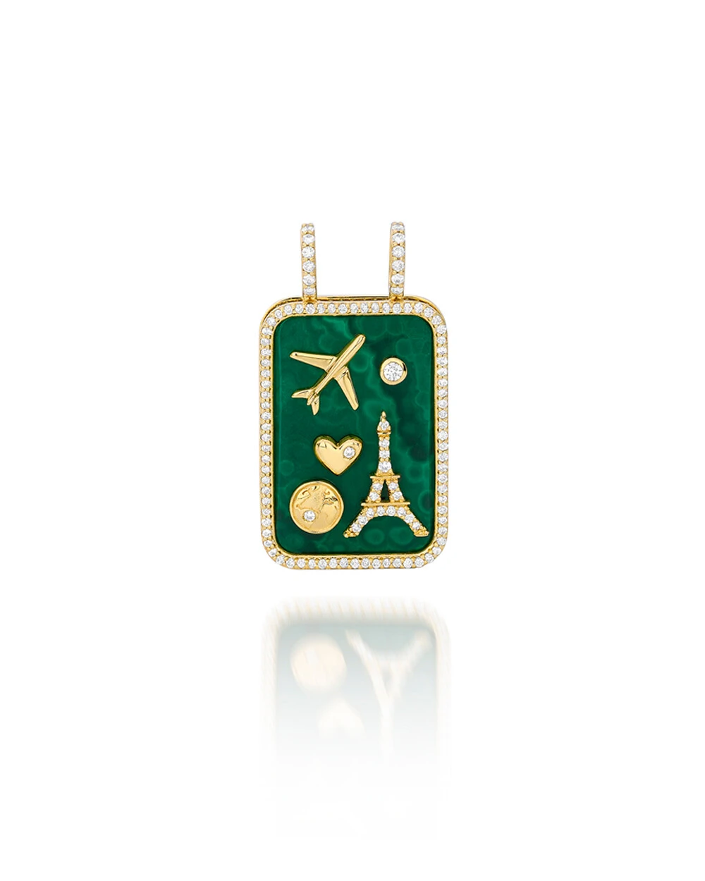 Foto Pingente Voyage Placa Malaquita | Ouro Amarelo 18k