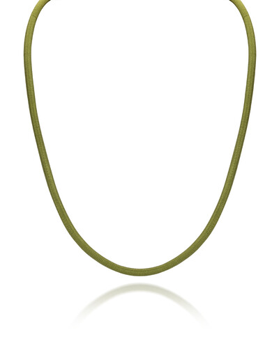 Foto Colar Fio Seda Grosso Verde | Ouro Amarelo 18k