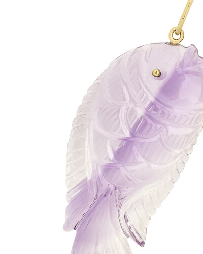 FotoPingente Peixe Ametista | Ouro Amarelo 18k