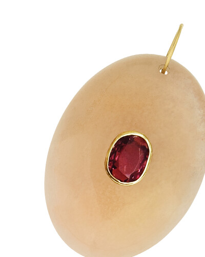 FotoPingente Pedra da Lua e Turmalina Rosa | Ouro Amarelo 18K