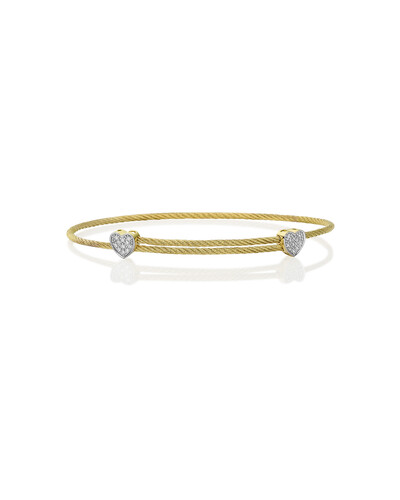 Foto Pulseira Fio Torcido Dois Corações | Ouro Amarelo 18k