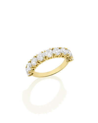 Foto Meia Aliança Diamante | Ouro Amarelo 18k