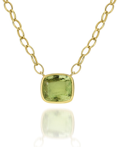 FotoColar Elos Ovais Turmalina Verde | Ouro Amarelo 18k