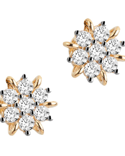 FotoBrinco Flor Diamante | Ouro Amarelo 18K