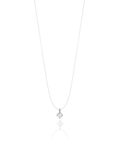 Foto Colar Nylon Topázio Branco | Ouro Branco 18K