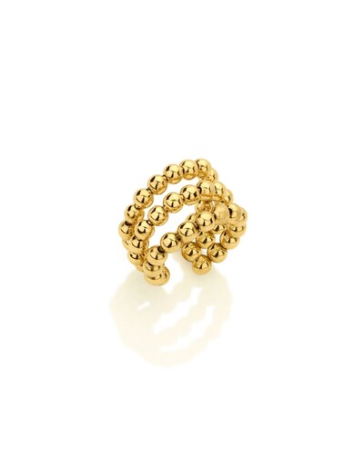Foto Piercing Três Aros Bolinhas | Ouro Amarelo 18k
