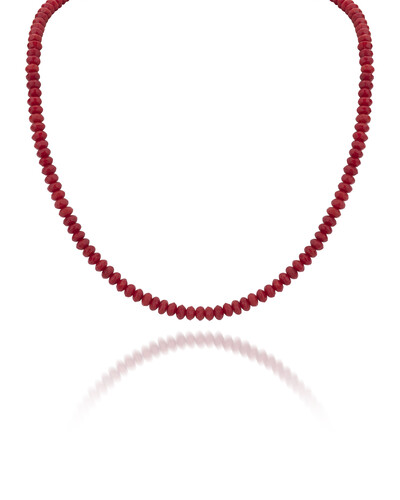 Foto Colar Coral Vermelho | Ouro Amarelo 18K