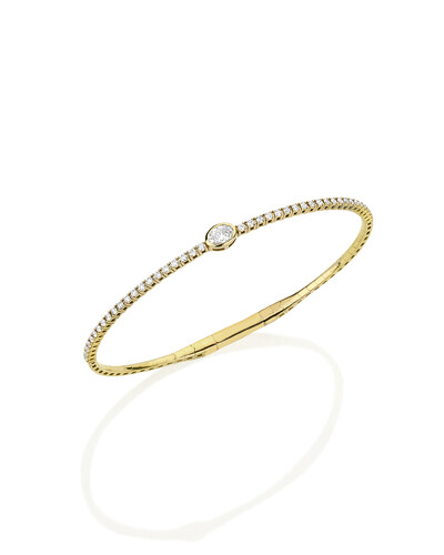 Foto Pulseira Algema Diamante Oval | Ouro Amarelo 18K