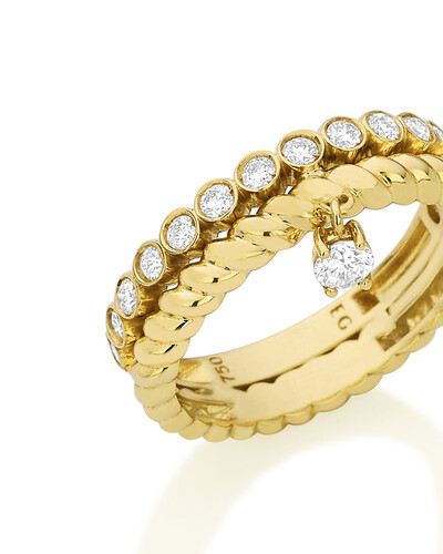 Foto Anel Voyage Torcido Diamante | Ouro Amarelo 18k