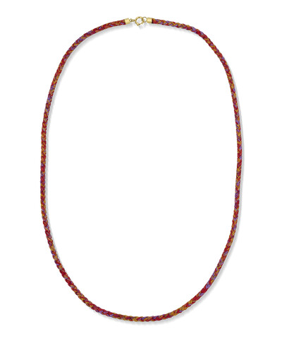 Foto Colar Fio Vermelho Trançado | Ouro Amarelo 18k