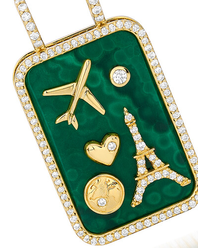 Foto Pingente Voyage Placa Malaquita | Ouro Amarelo 18k