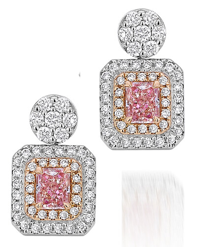 Foto Brinco Diamante Rosa | Ouro Branco 18k