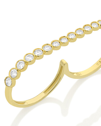 FotoAnel Duet Duplo Diamante Degradê | Ouro Amarelo 18k