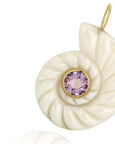 FotoPingente Concha Caracol Madrepérola e Ametista | Ouro Amarelo 18k