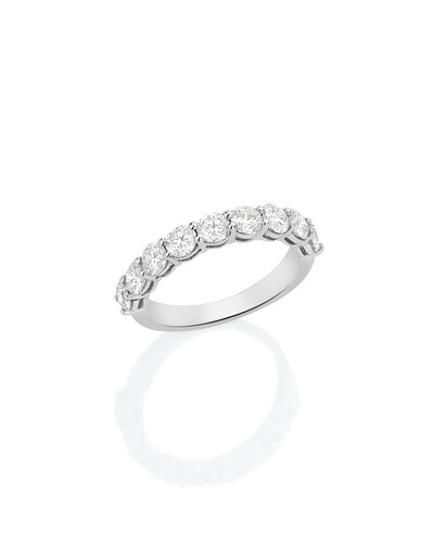 Foto Meia aliança Diamante | Ouro Branco 18k