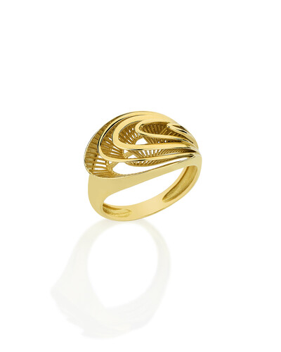 Foto Anel Dedinho Cinco Gotas Laterais | Ouro Amarelo 18K