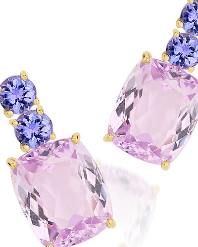 FotoBrinco Kunzita e Tanzanita | Ouro Amarelo 18k | Ouro Amarelo 18k