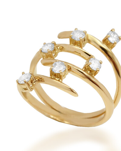 FotoAnel Cinco Aros Diamante | Ouro Amarelo 18K