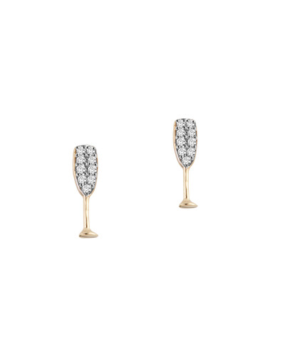 Foto Brinco Mini Taça Diamante| Ouro Amarelo 18K