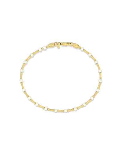 Foto Pulseira Canutilho Pérola | Ouro Amarelo 18k