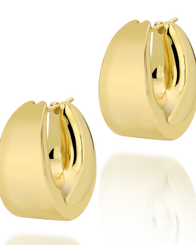 Foto Brinco Argola Oval Bojuda | Ouro Amarelo 18k