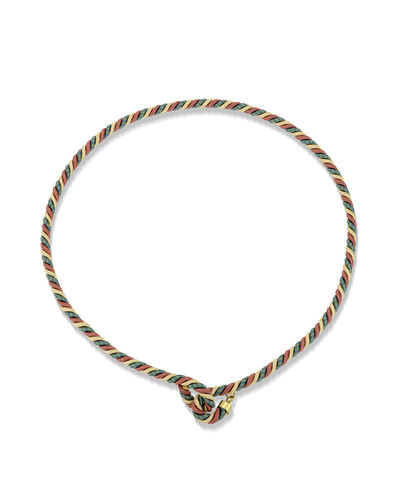 Foto Colar Fio Seda Torcido Azul | Ouro Amarelo 18K