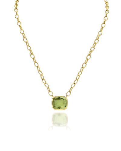 Foto Colar Elos Ovais Turmalina Verde | Ouro Amarelo 18k