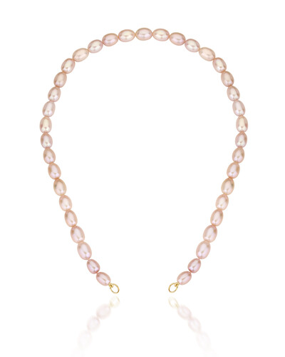 Foto Colar Pérola Rosa Sem Fecho | Ouro Amarelo 18k