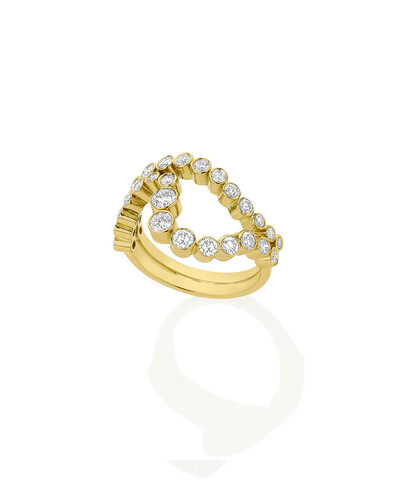 Foto Anel Duet Curvo Diamante | Ouro Amarelo 18k