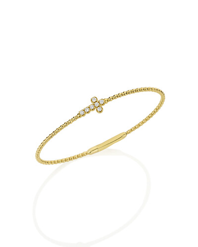 Foto Pulseira Algema Cruz Diamante | Ouro Amarelo 18K