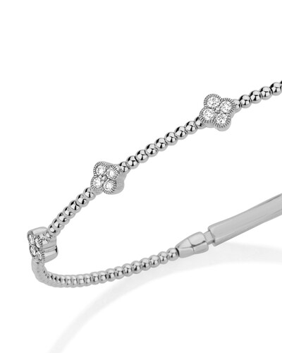 FotoPulseira Algema Trevo Diamante | Ouro Branco 18k
