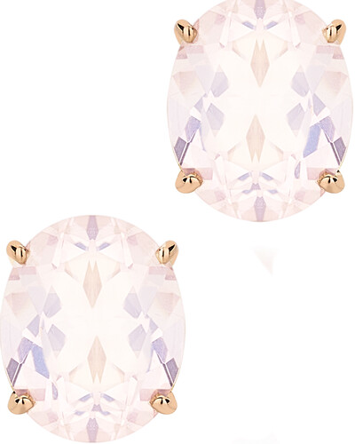 Foto Brinco Quartzo Rosa Oval | Ouro Rosé 18k