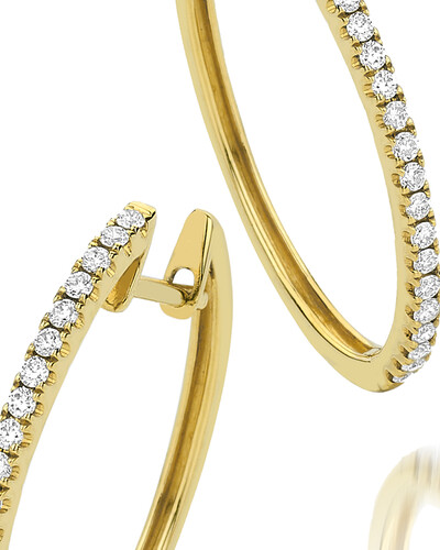 FotoBrinco Argola Oval Diamante Pavê | Ouro Amarelo 18k