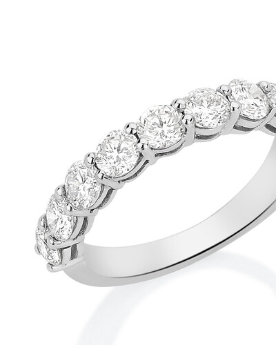 FotoMeia aliança Diamante | Ouro Branco 18k