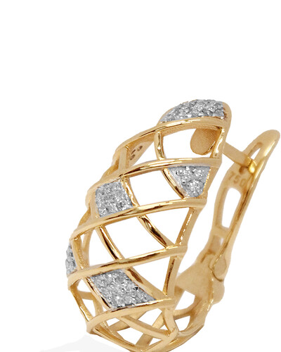 FotoBrinco Argola Rede Diamante | Ouro Amarelo 18k