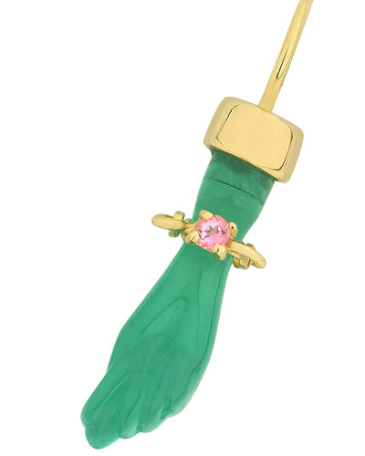 FotoPingente Figa Topázio Pink Resina Verde | Ouro Amarelo 18k