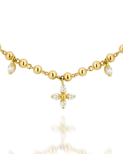 FotoColar Gabi Cinco Flores Diamante | Ouro Amarelo 18K
