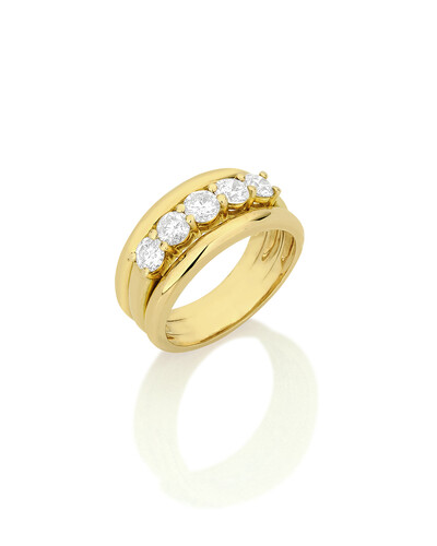 Foto Anel Aliança Diamante | Ouro Amarelo 18k