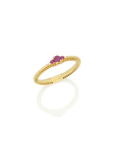 Foto Anel Rubi e Diamante | Ouro Amarelo 18k