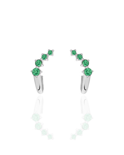 Foto Brinco Degrade Esmeralda | Ouro Branco 18k