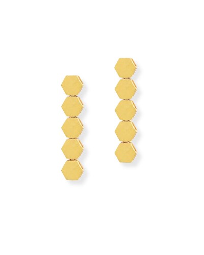 Foto Brinco Geométrico Longo | Ouro Amarelo 18k