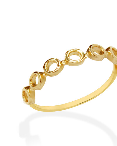 FotoMeia Aliança Bolinhas Vazado | Ouro Amarelo 18K