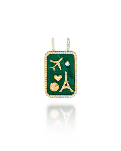 Foto Pingente Voyage Placa Malaquita | Ouro Amarelo 18k