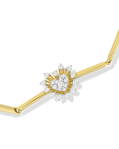 FotoPulseira Canutilho Coração Diamante | Ouro Amarelo 18K