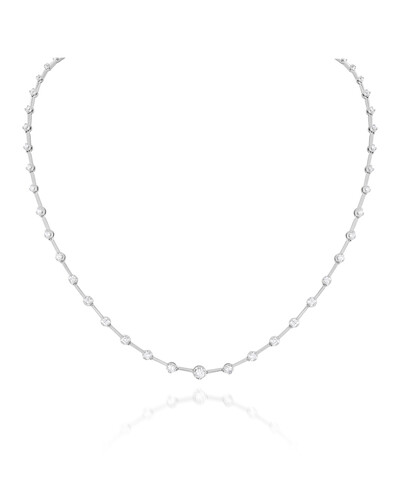 Foto Colar Riviera Degradê Diamante | Ouro Branco 18k