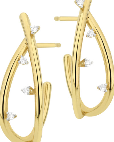 FotoBrinco Gota Vazada Diamante | Ouro Amarelo 18k