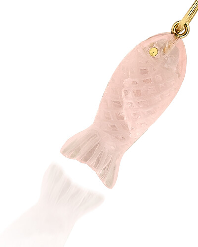 FotoPingente Peixe Quartzo Rosa | Ouro Amarelo 18k