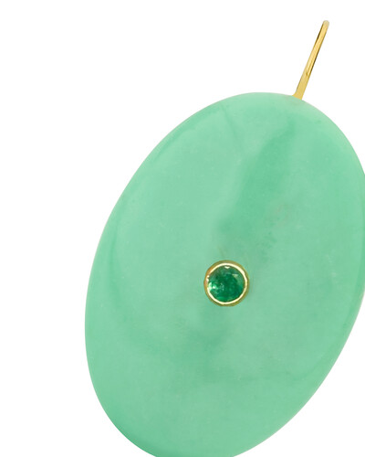 FotoPingente Turquesa e Esmeralda | Ouro Amarelo 18K